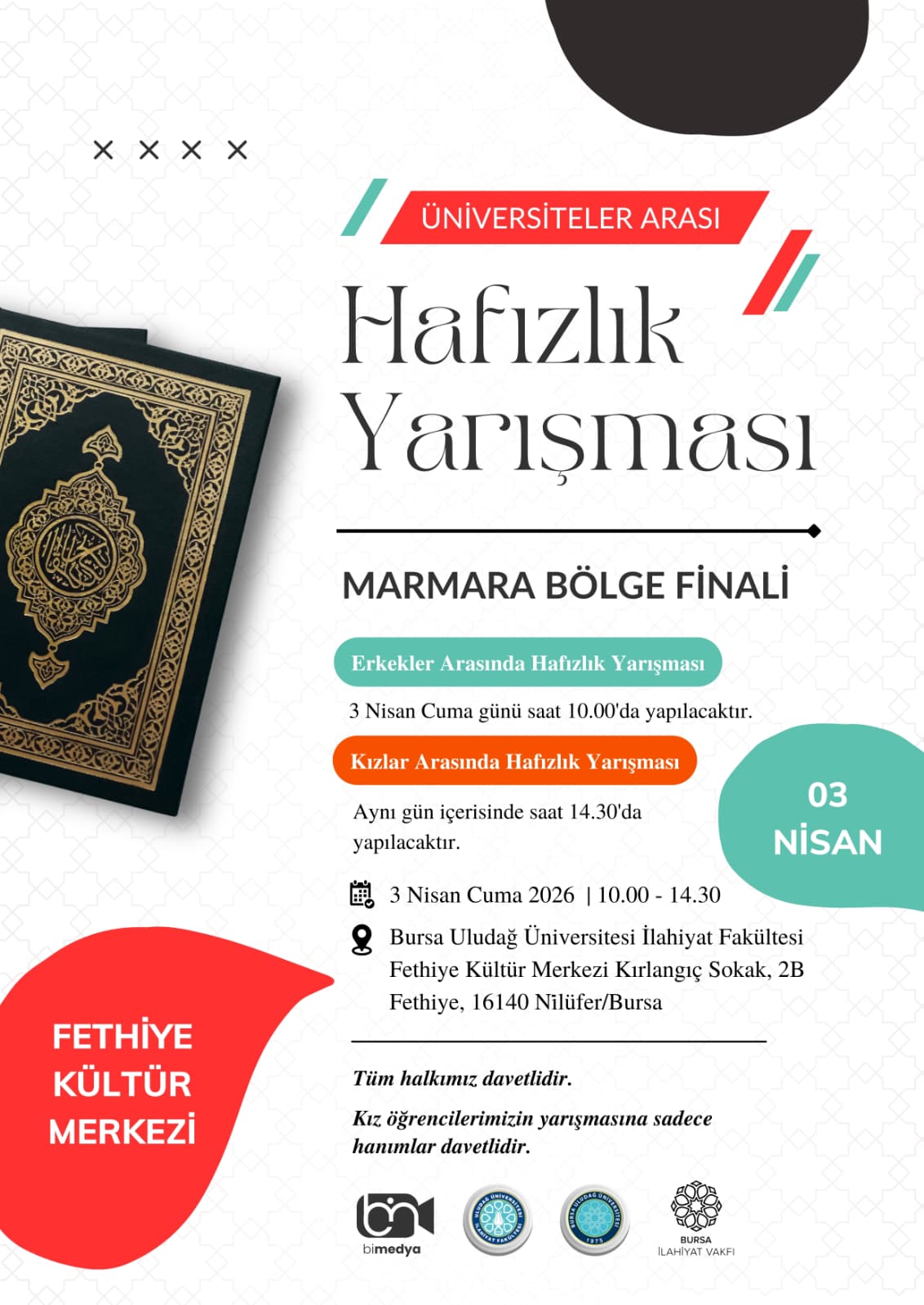 Üniversiteler Arası 3. Hafızlık Yarışması Marmara Bölge Finali