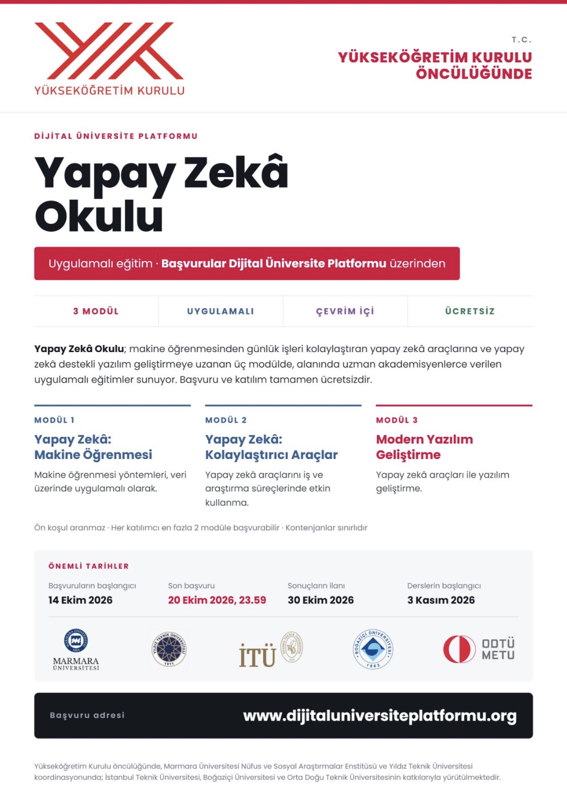 Yapay Zeka Okulu Başvuruları Açıldı
