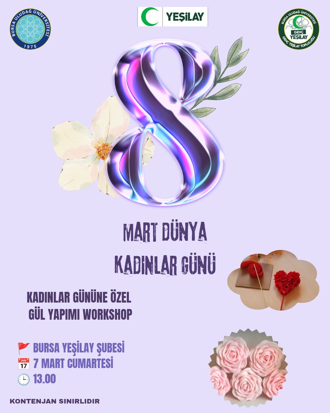 GENÇ YEŞİLAY TOPLULUĞU KADINLAR GÜNÜ WORKSHOP'U