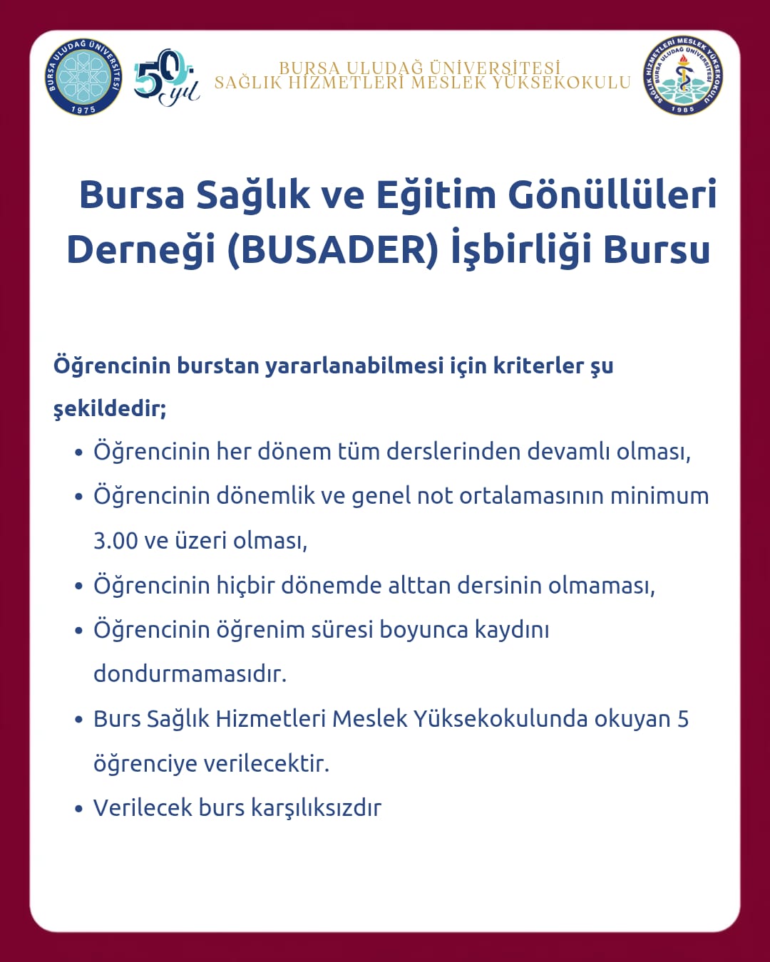 Geleceğin Sağlık Profesyonellerine Destek: Sağlık Hizmetleri MYO Burs İmkânları Aday Öğrencileri Bekliyor!