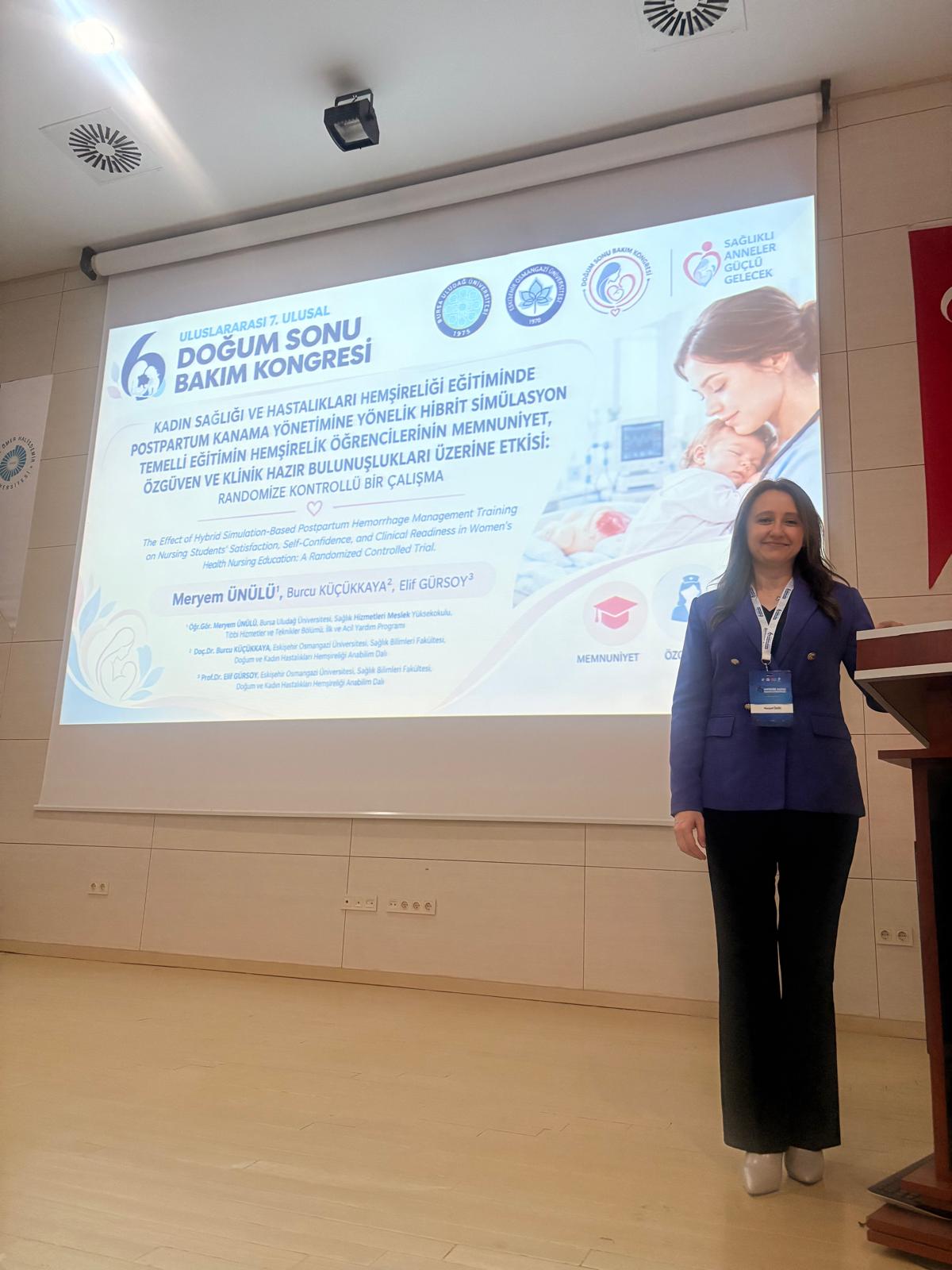 Öğr.Gör.Meryem ÜNÜLÜ hocamızın Sözlü Bildiri Başarısı