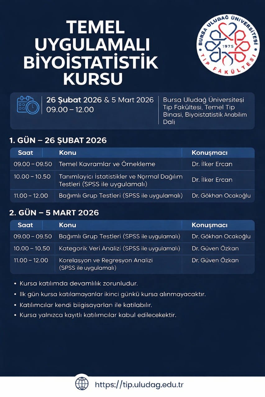  Biyoistatistik Kursu 