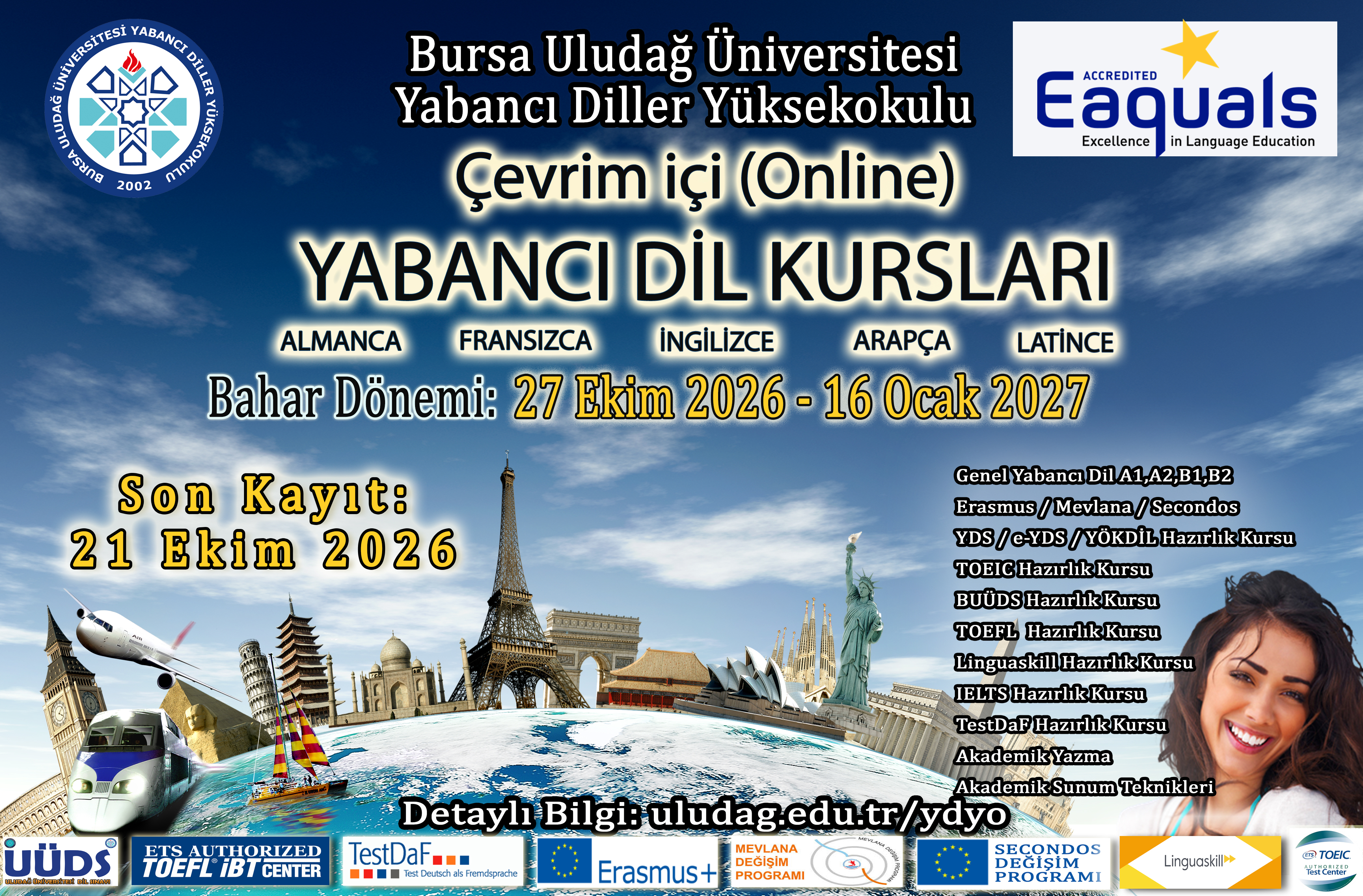 2026-27 GÜZ DÖNEMİ YABANCI DİL KURSLARI