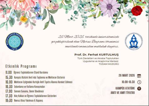 Nevruz Bayramı Kutlama Programı Davetiyesi