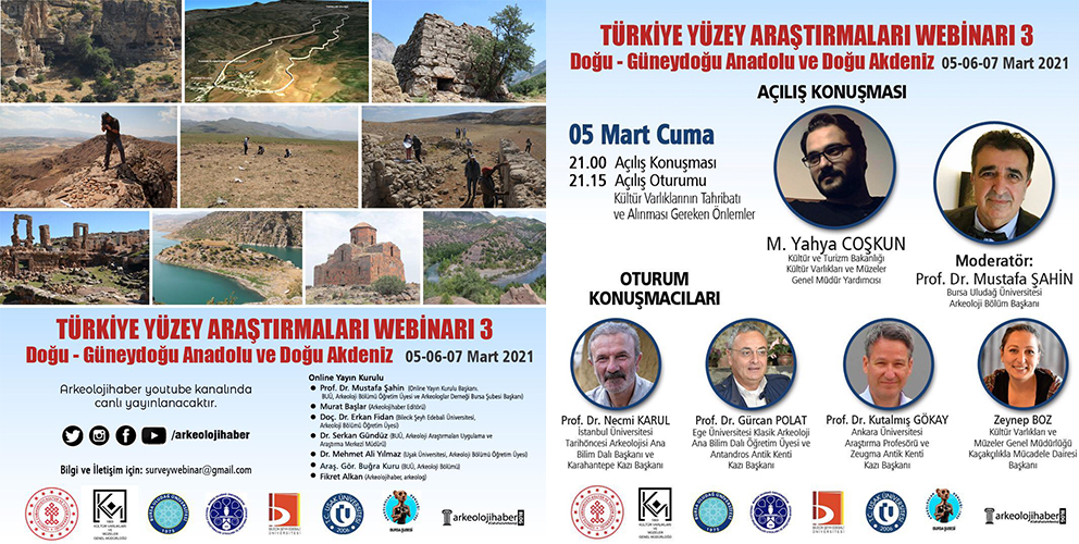 Türkiye Yüzey Araştırmaları Webinarı 3: Doğu - Güneydoğu Anadolu ve Doğu Akdeniz Webinarı