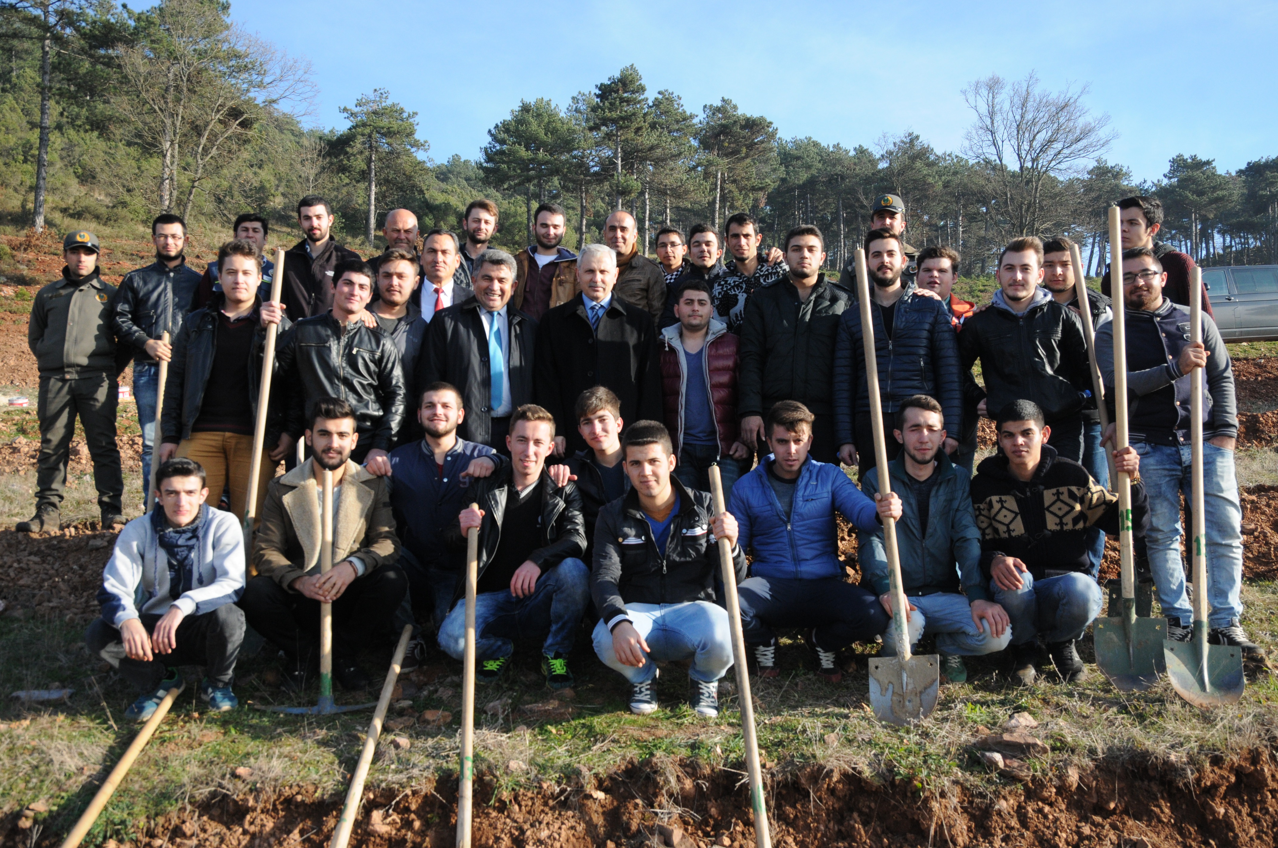 Büyükorhan Vocational School Students are the mulberry planting ceremony in the village Düğüncü organized by Bursa Regional Directorate of Forestry
