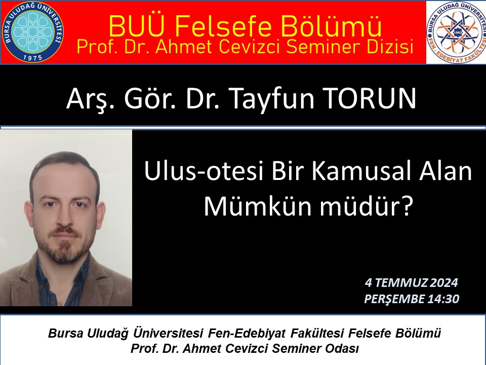 Prof. Dr. Ahmet Cevizci Seminer Dizisi 