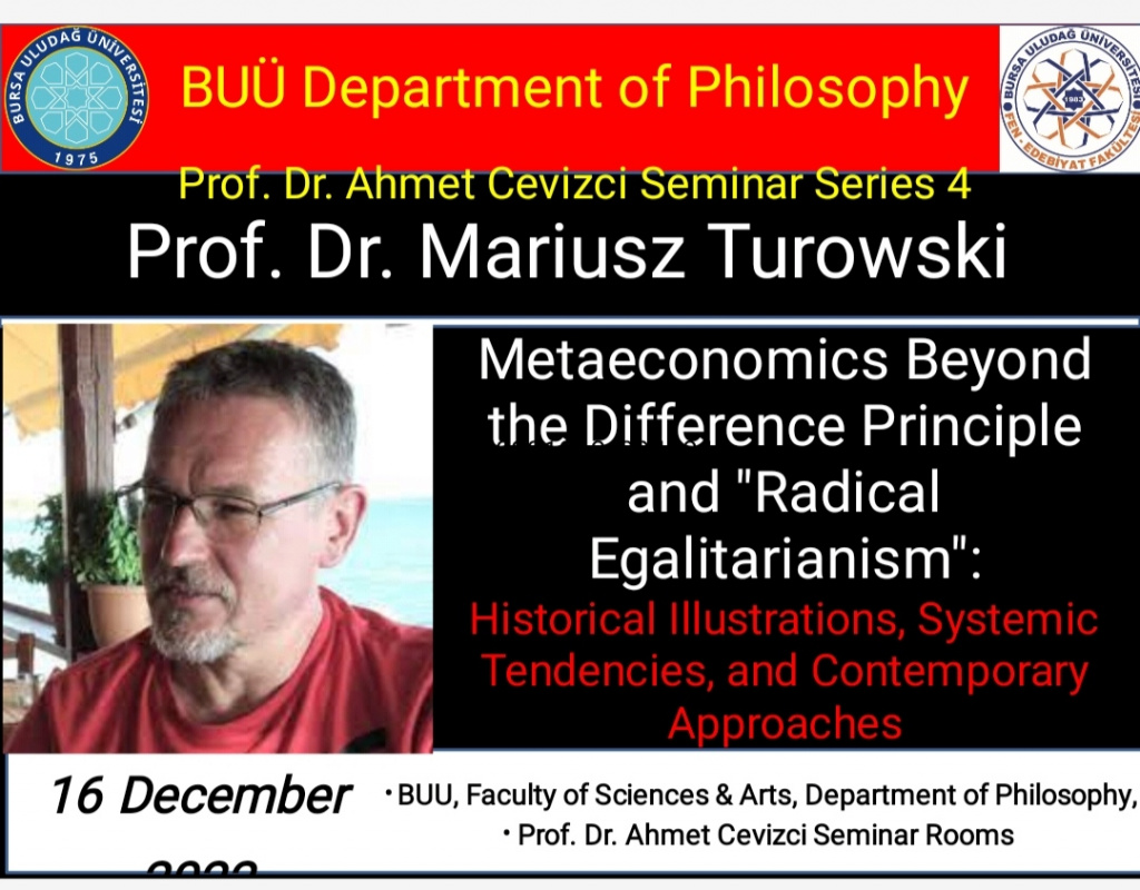 BUÜ Department of Philosophy  Prof. Dr. Ahmet Cevizci Seminar Series 4: 