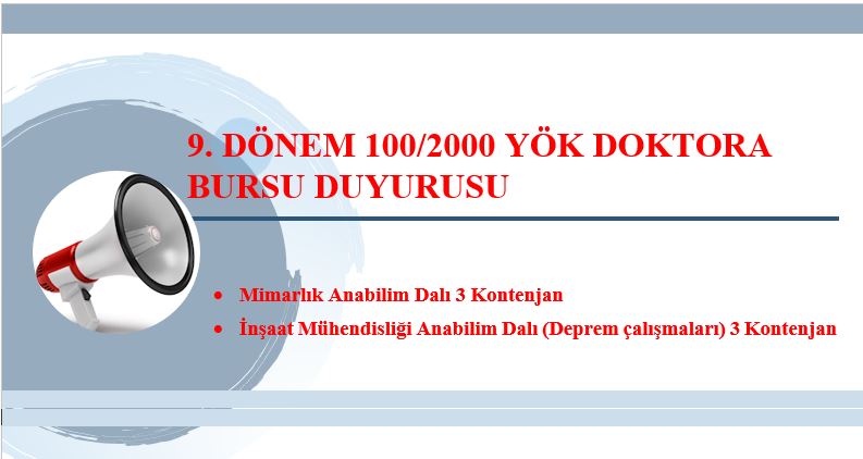  100/2000 YÖK DOKTORA BURSU  