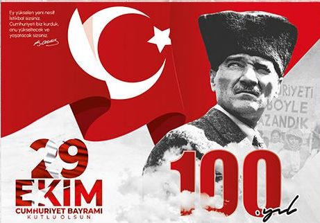 Nous célébrons vıvement et avec enthousıasme le 100ème annıversaıre de la  Républıque de Turquıe
