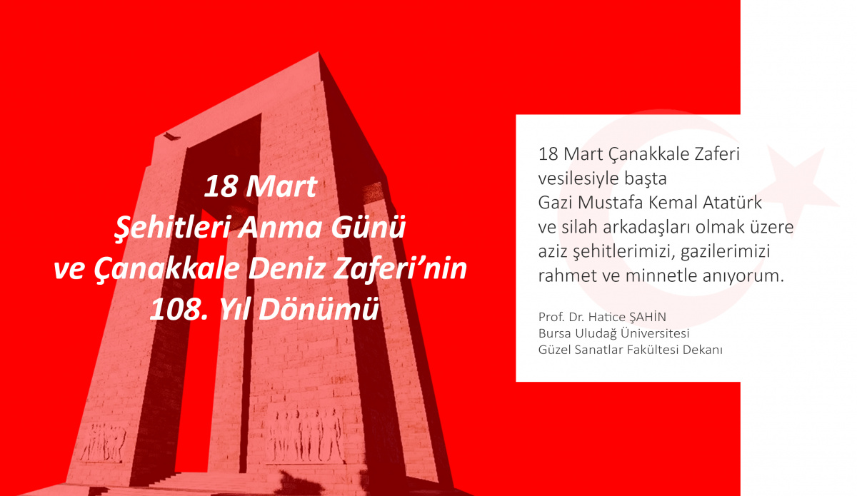 Sn. Dekanımız Prof. Dr. Hatice ŞAHİN'NİN 18 Mart Çanakkale Zaferi Mesajı