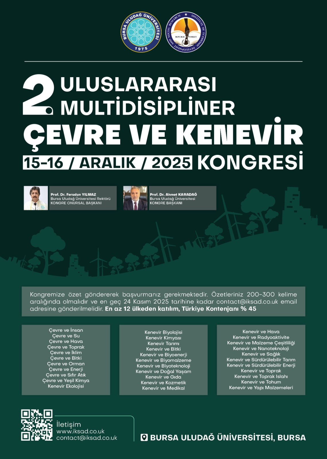 2. Multidisipliner Çevre ve Kenevir Kongresi
