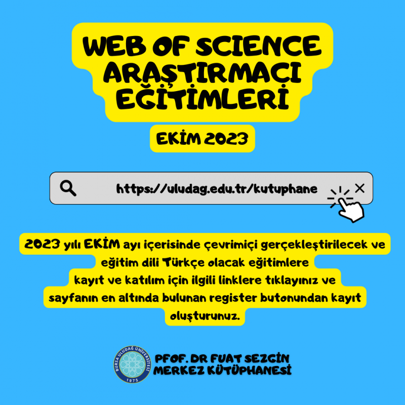 Web of Science Araştırmacı Eğitimleri (Ekim 2023)