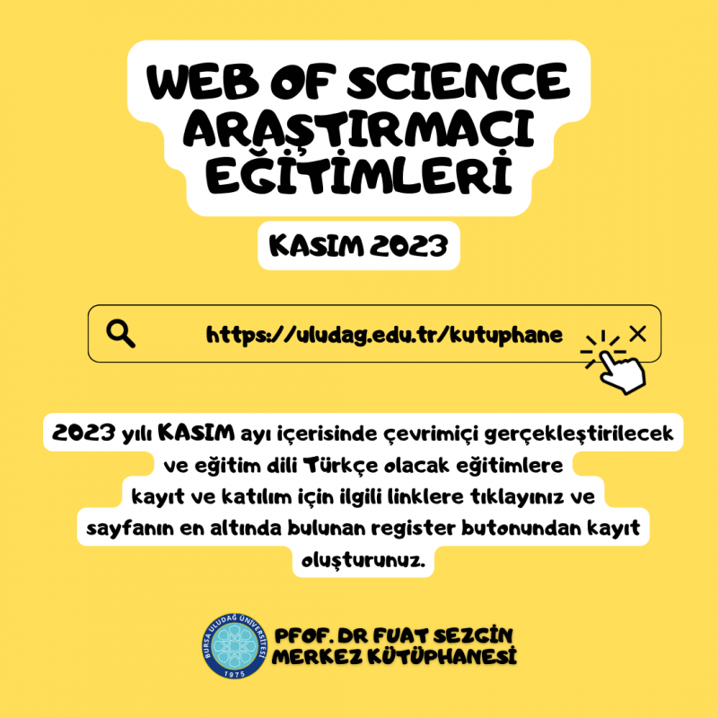 Web of Science Araştırmacı Eğitimleri (Kasım 2023)