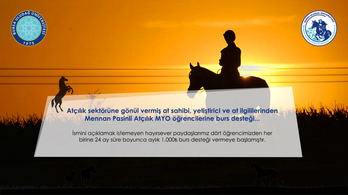 Mennan Pasinli Atçılık MYO Atçılığa gönül vermiş değerli ve hayırsever paydaşlarımıza teşekkür ediyor