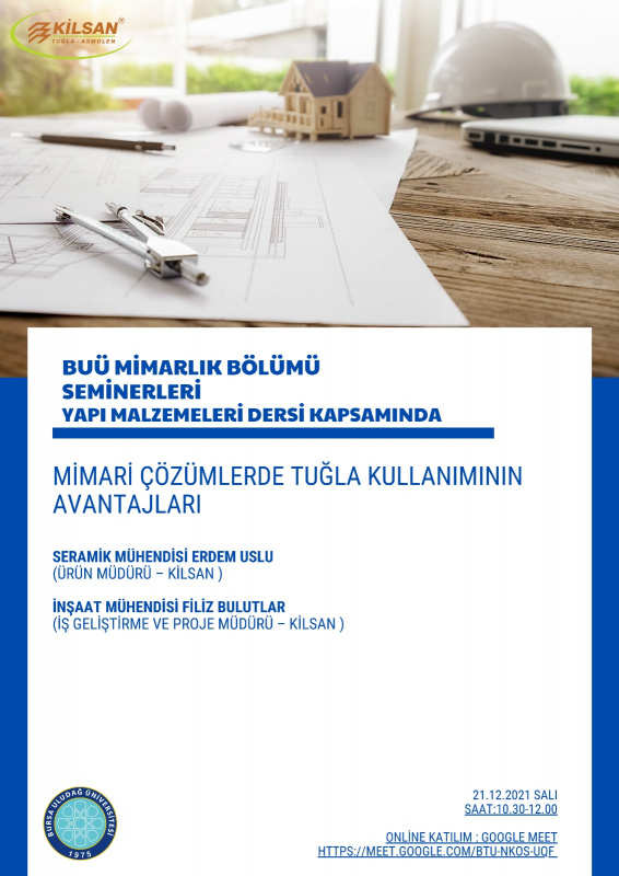 BUÜ Mimarlık Bölümü Seminerleri: 21 Aralık 2021