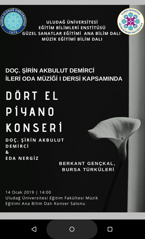  Dört El Piyano Konseri 14 Ocak 2019 