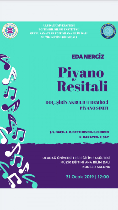  Eda Nergiz Piyano Resitali 31 ocak 2019 