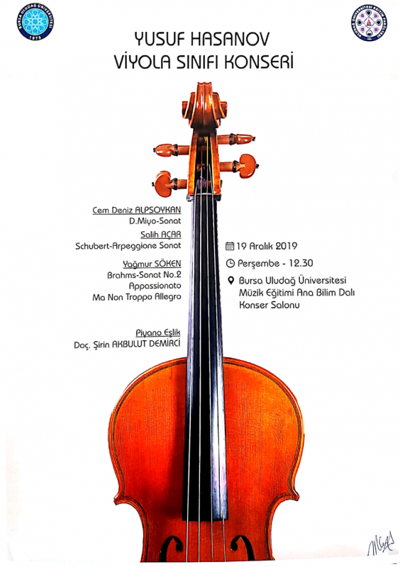  Öğr. Gör. Yusuf Hasanov Viyola Sınıfı Konseri 19 Aralık 2019 