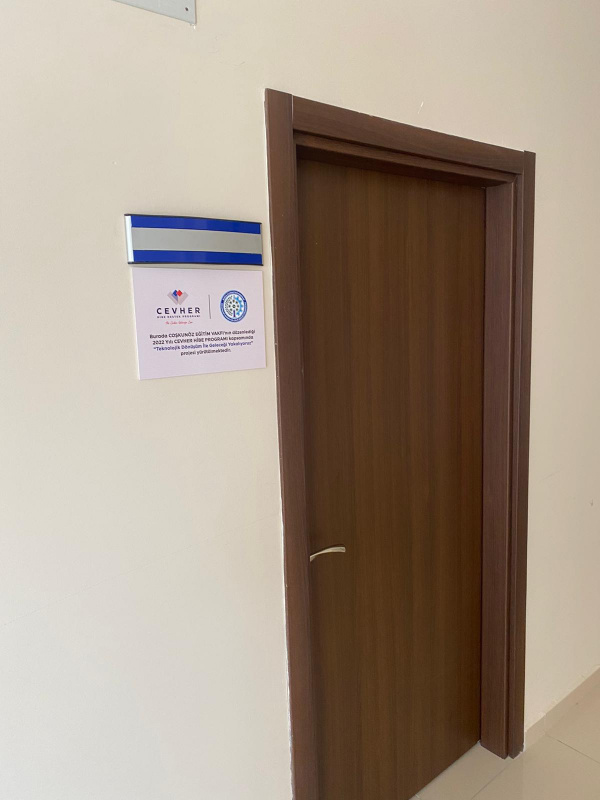 A door with a sign on the wallDescription automatically generated