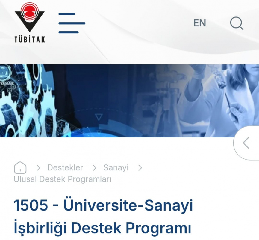 BÖLÜM Başkanımız Prof. Dr Gökhan SEVİLGEN'in  TÜBİTAK 1505 Proje Başarısı