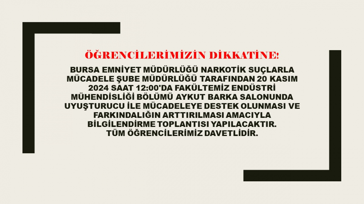 Öğrencilerimizin Dikkatine