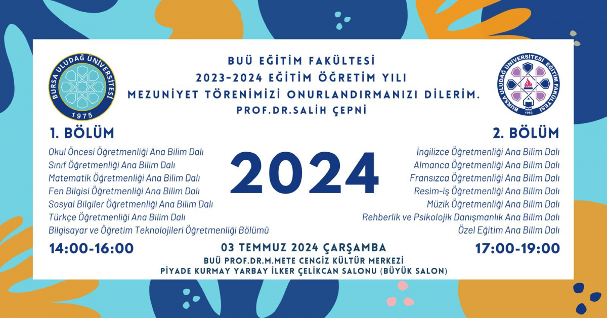  YOU ARE INVITED TO THE 2023-2024 ACADEMIC YEAR GRADUATION CEREMONY 