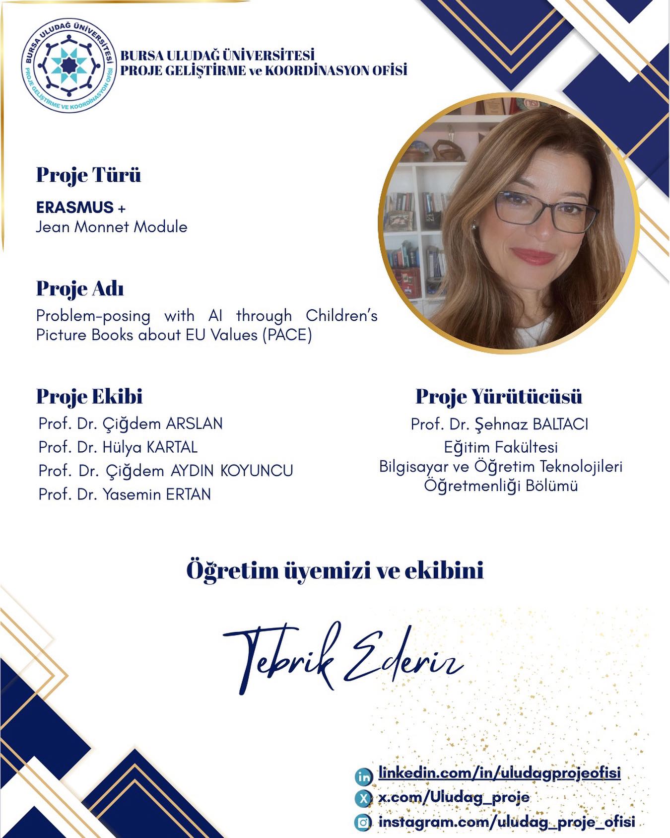 Üniversitemizden Jean Monnet Başarısı (Prof. Dr. Şehnaz Baltacı)