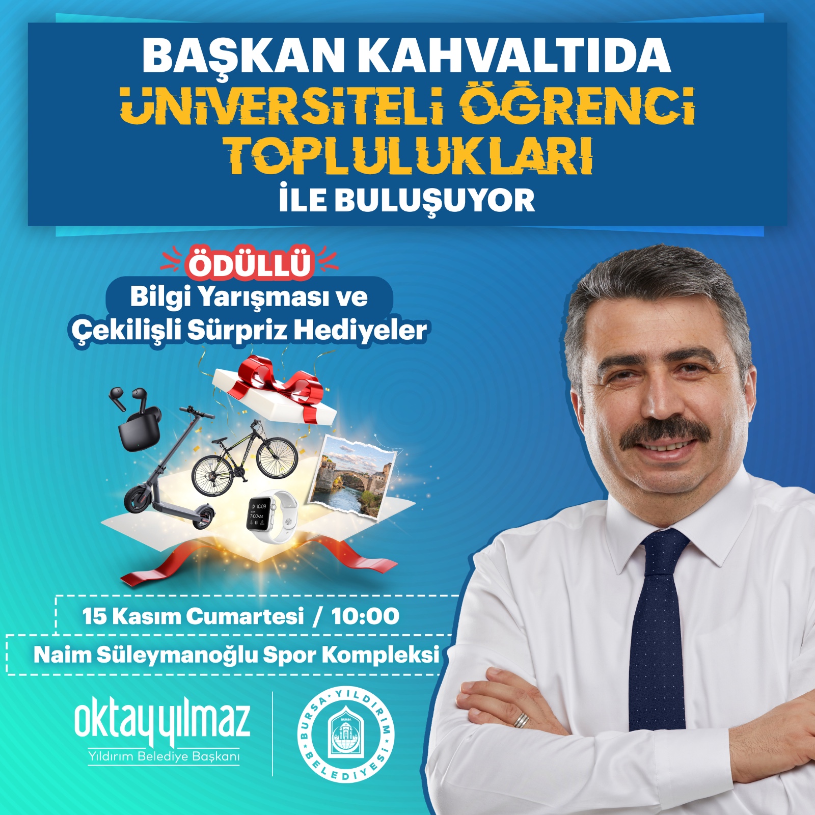 BAŞKAN KAHVALTIDA ÜNİVERSİTESLİ ÖĞRENCİLER İLE BULUŞUYOR!