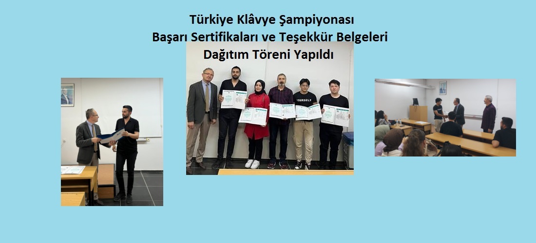  Türkiye Klavye Şampiyonası Sertifika Töreni Yapıldı 