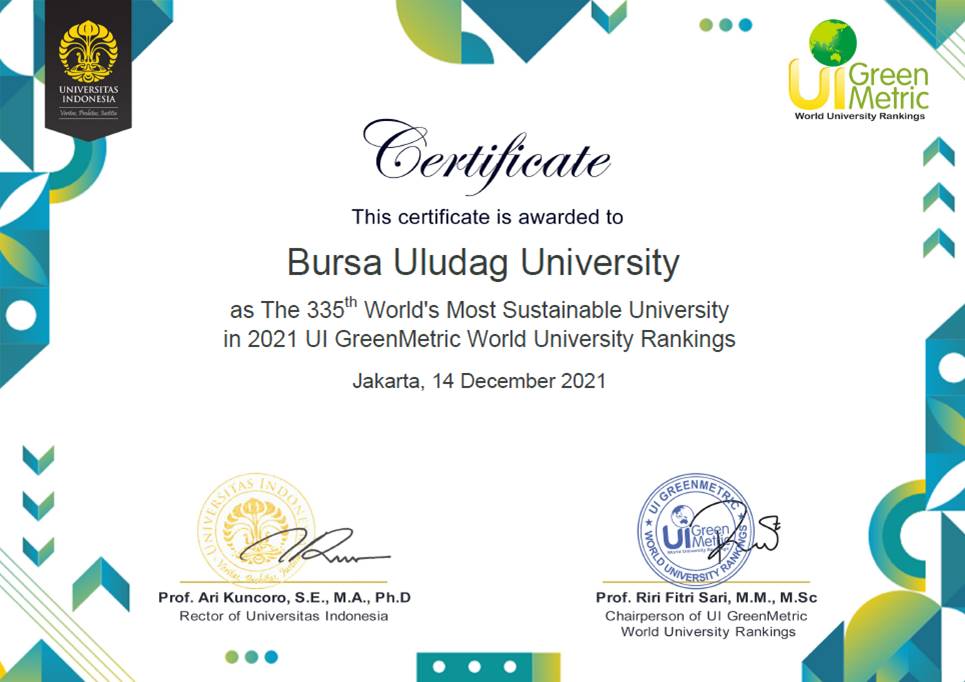  Bursa Uludağ Üniversitesi’nin Sürdürülebilirlik Yolculuğu Onaylandı 
