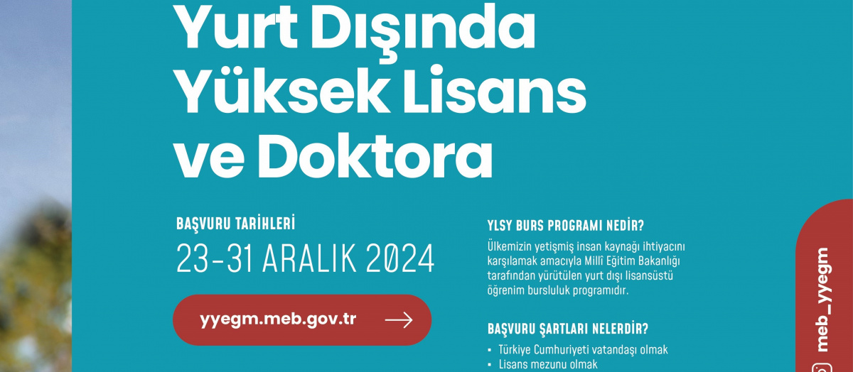 Devlet Bursuyla Yurtdışında Yüksek Lisans ve Doktora